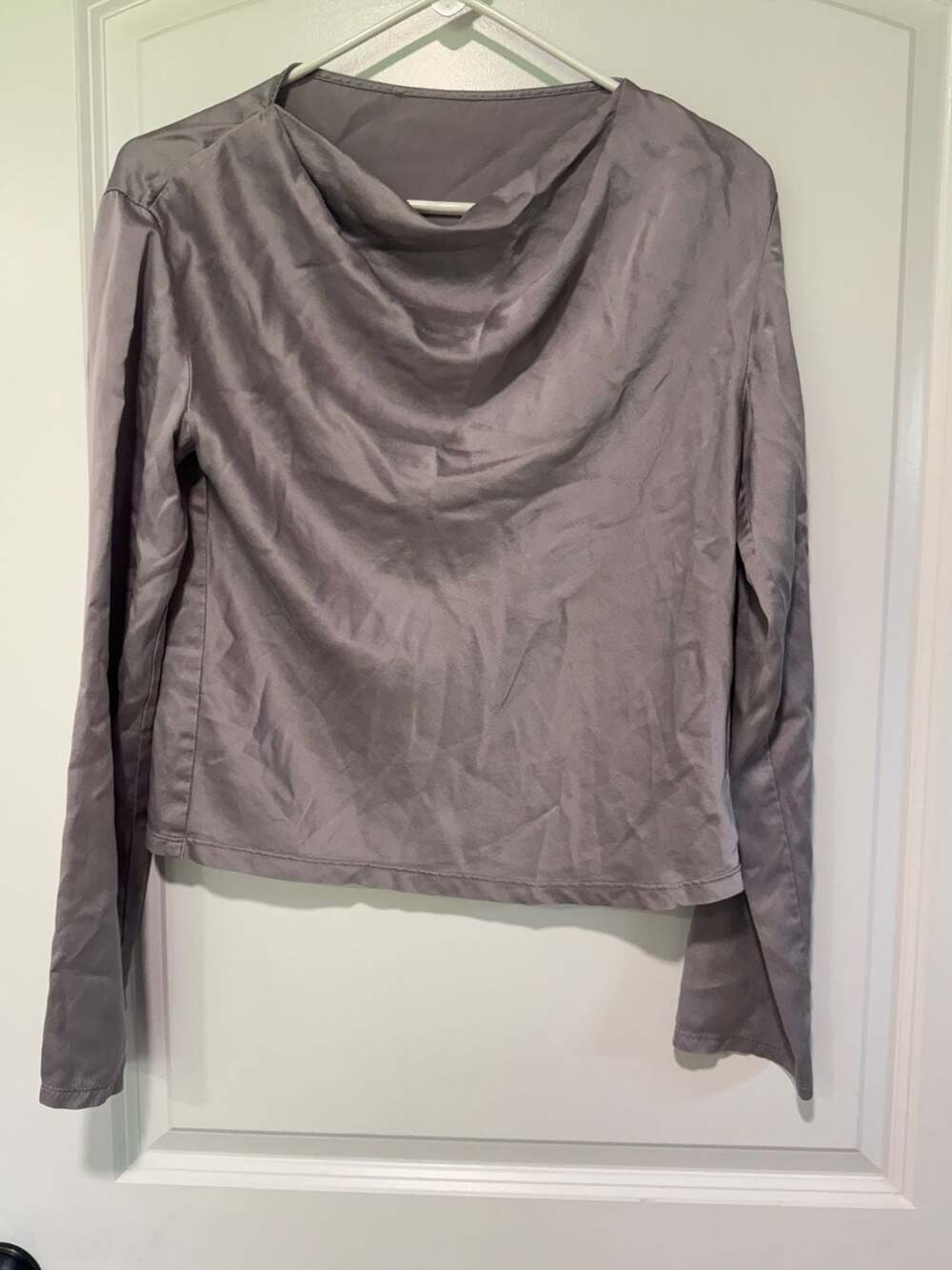 RtA 100% Silk Cowl Neck Blouse Dusk Mauve Quiet Luxury Women’s M